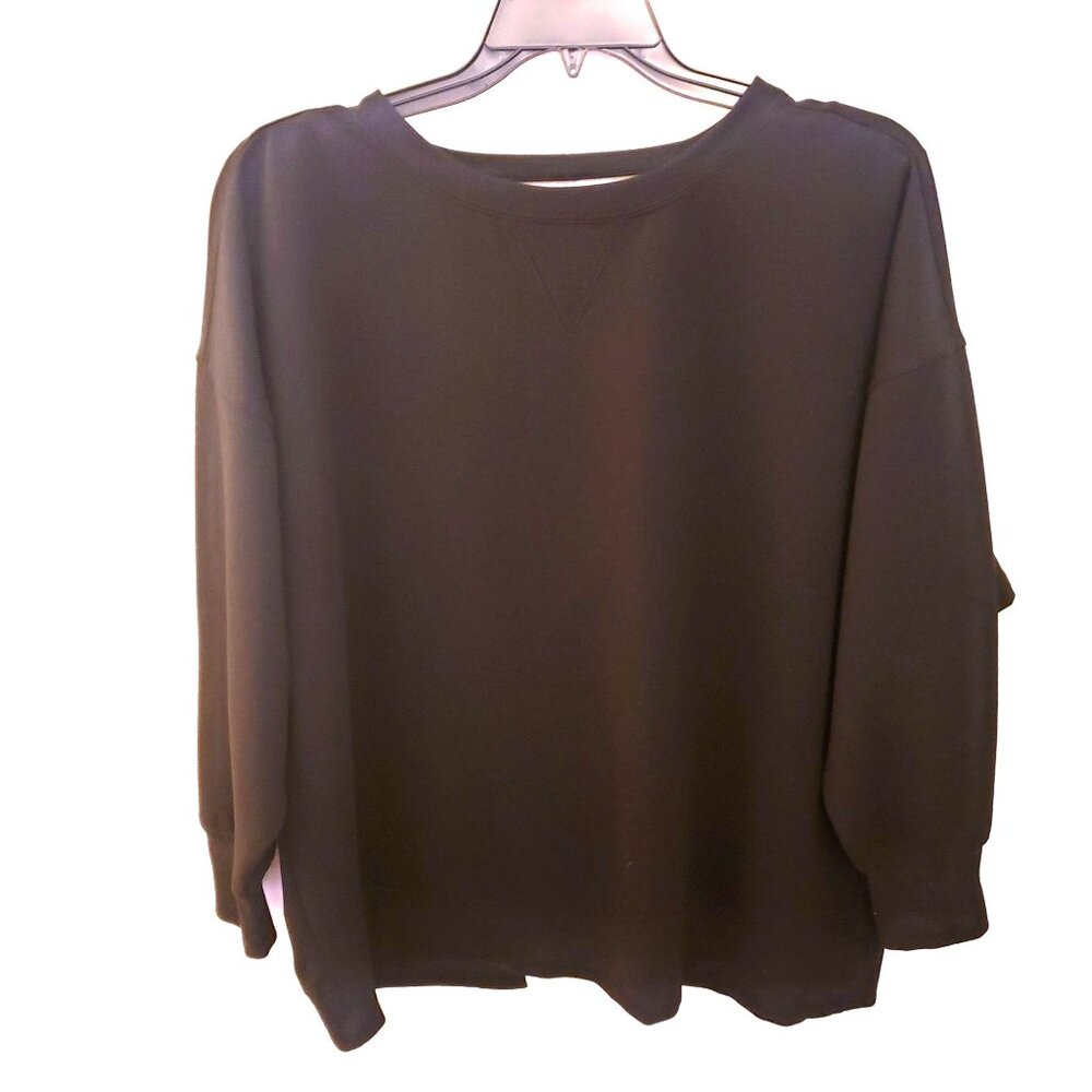 Eloquii Open Back Relaxed Fit Black Sweatshirt with Ties Size 22/24 EUC
